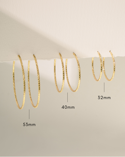 53mm Diamond Cut Hoops