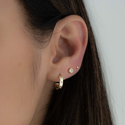 Star Studded Hoop Earrings