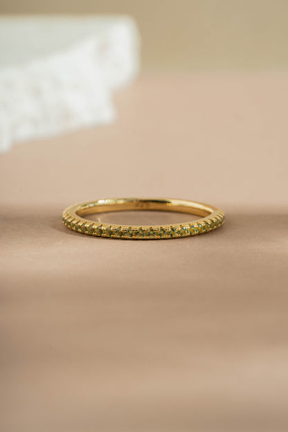 Peridot Birthstone Eternity Rings