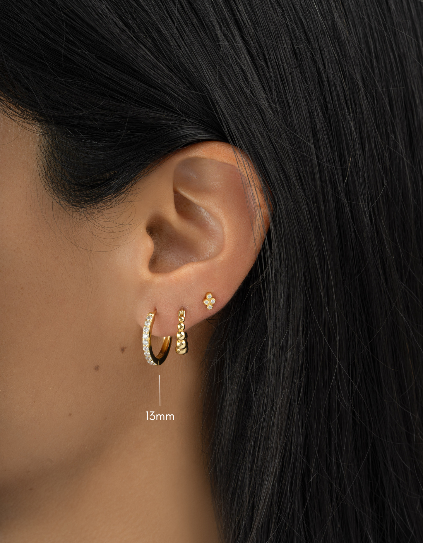 13mm Diamond Huggies (Multiple Sizes Available)