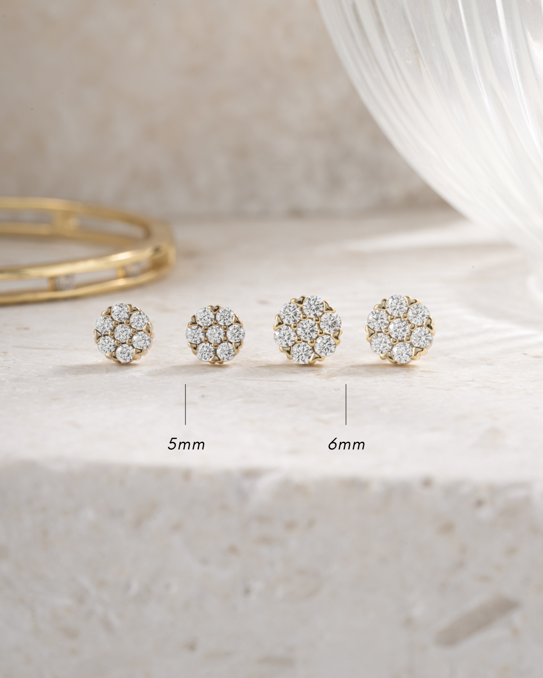 5mm Diamond Cluster Studs