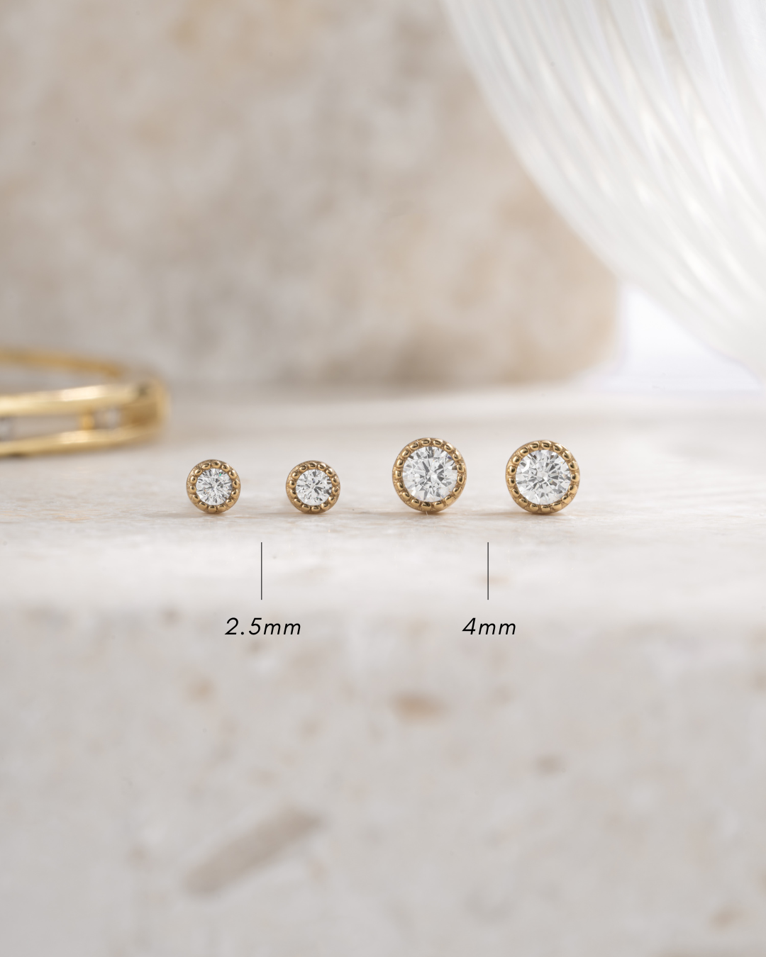 4mm Diamond Stud Earrings