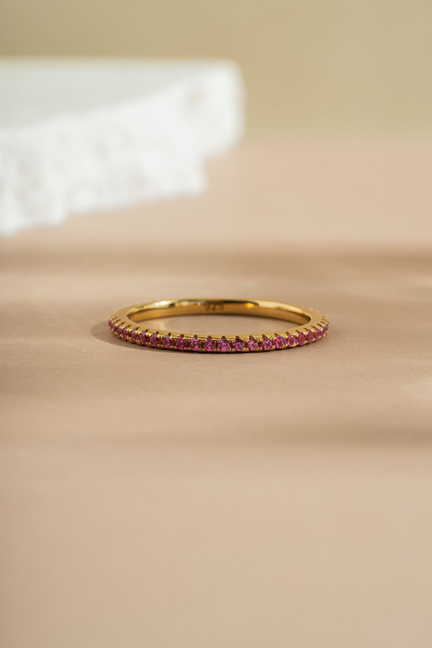 Rose Birthstone Eternity Ring