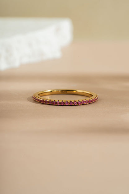 Rose Birthstone Eternity Ring