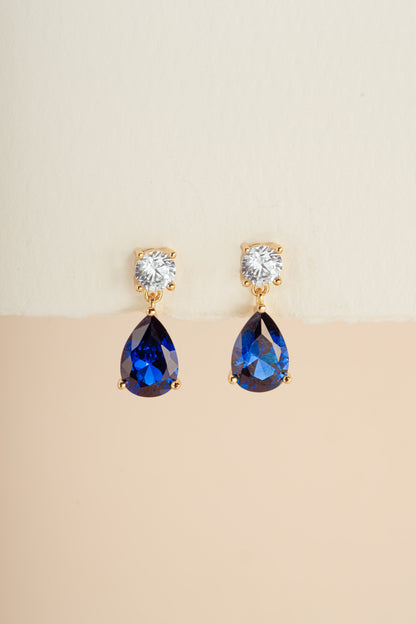 Camille Sapphire Pear Drop Earrings