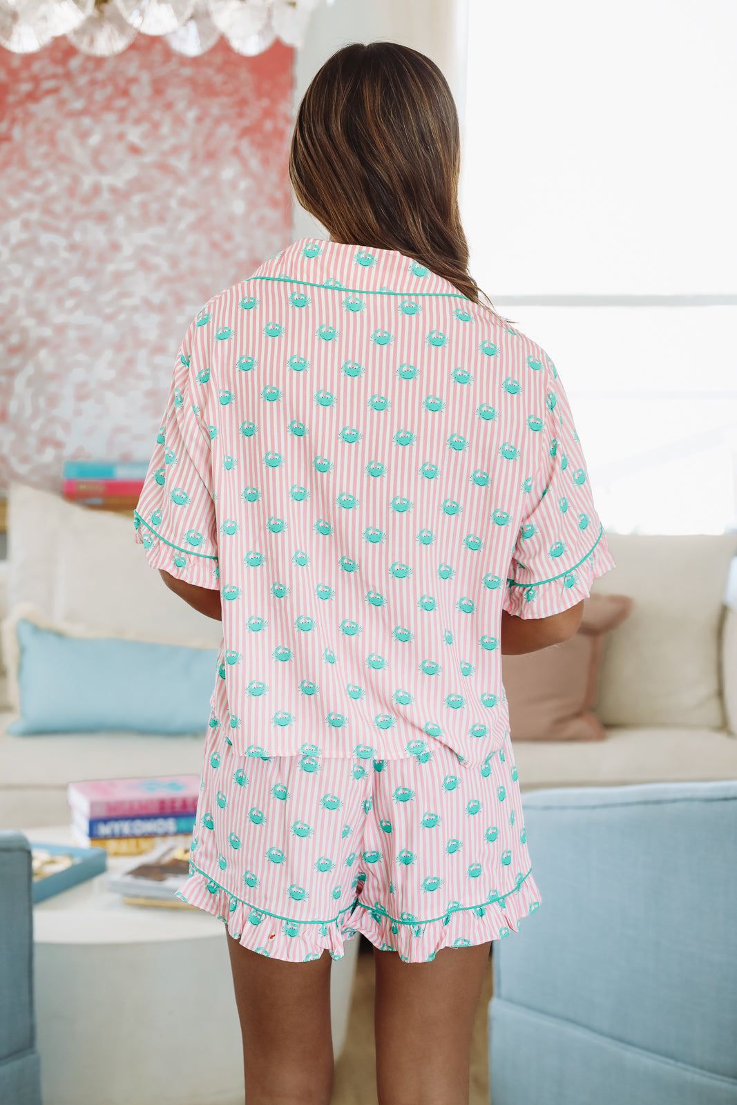 Crab Boil Short and Top Set - Pink and Green