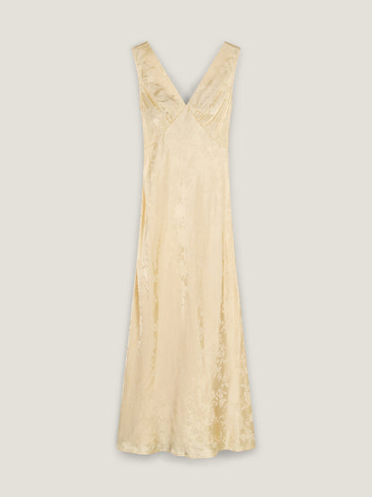 Iris Jacquard Dress in Double Cream