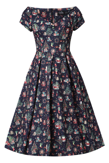 Lily Cats At Christmas Circle Dress