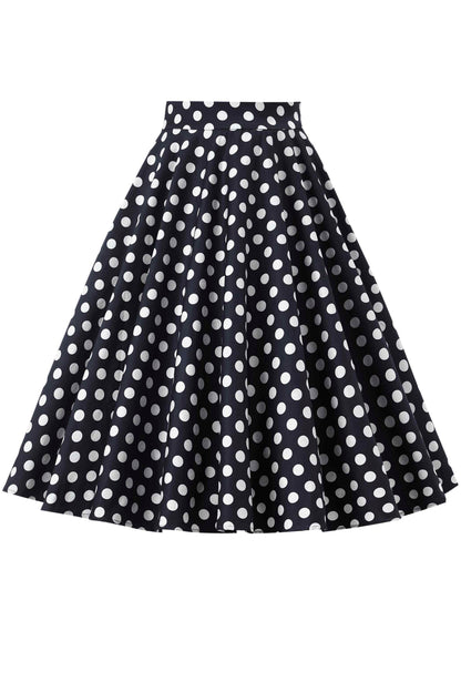 Maisie Black Polka Dot Full Circle Midi Skirt
