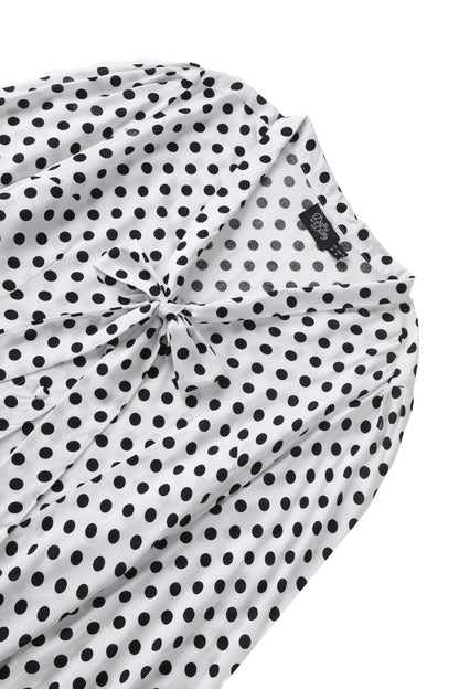 Margaret Polka Dot Long Sleeved Blouse In White