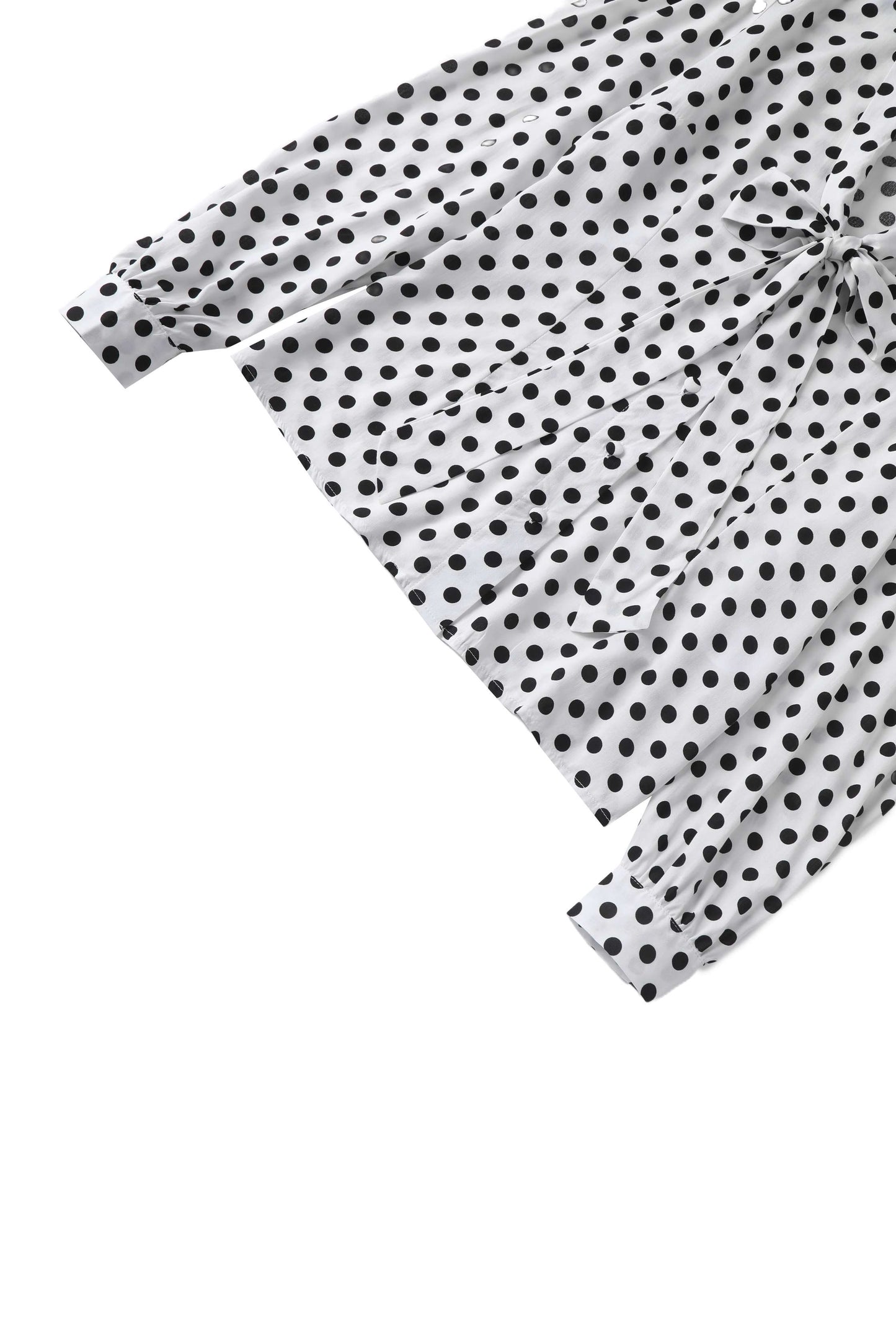 Margaret Polka Dot Long Sleeved Blouse In White