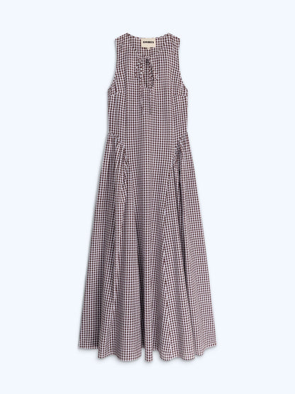 Margate Dress in Chocolate and Cream Gingham