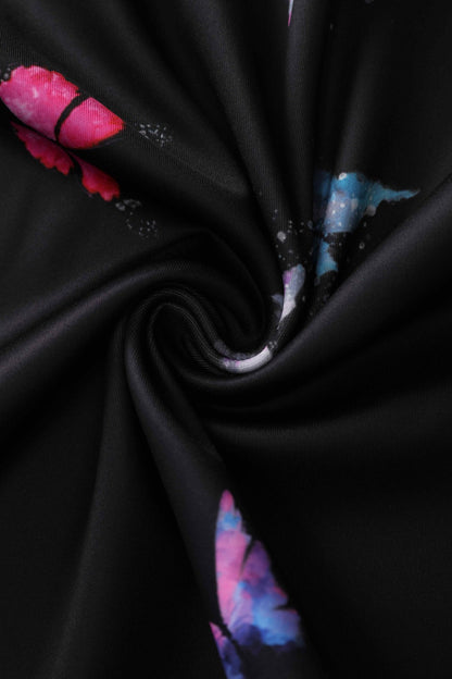 Aisley Midnight Butterfly Box Pleated Skirt