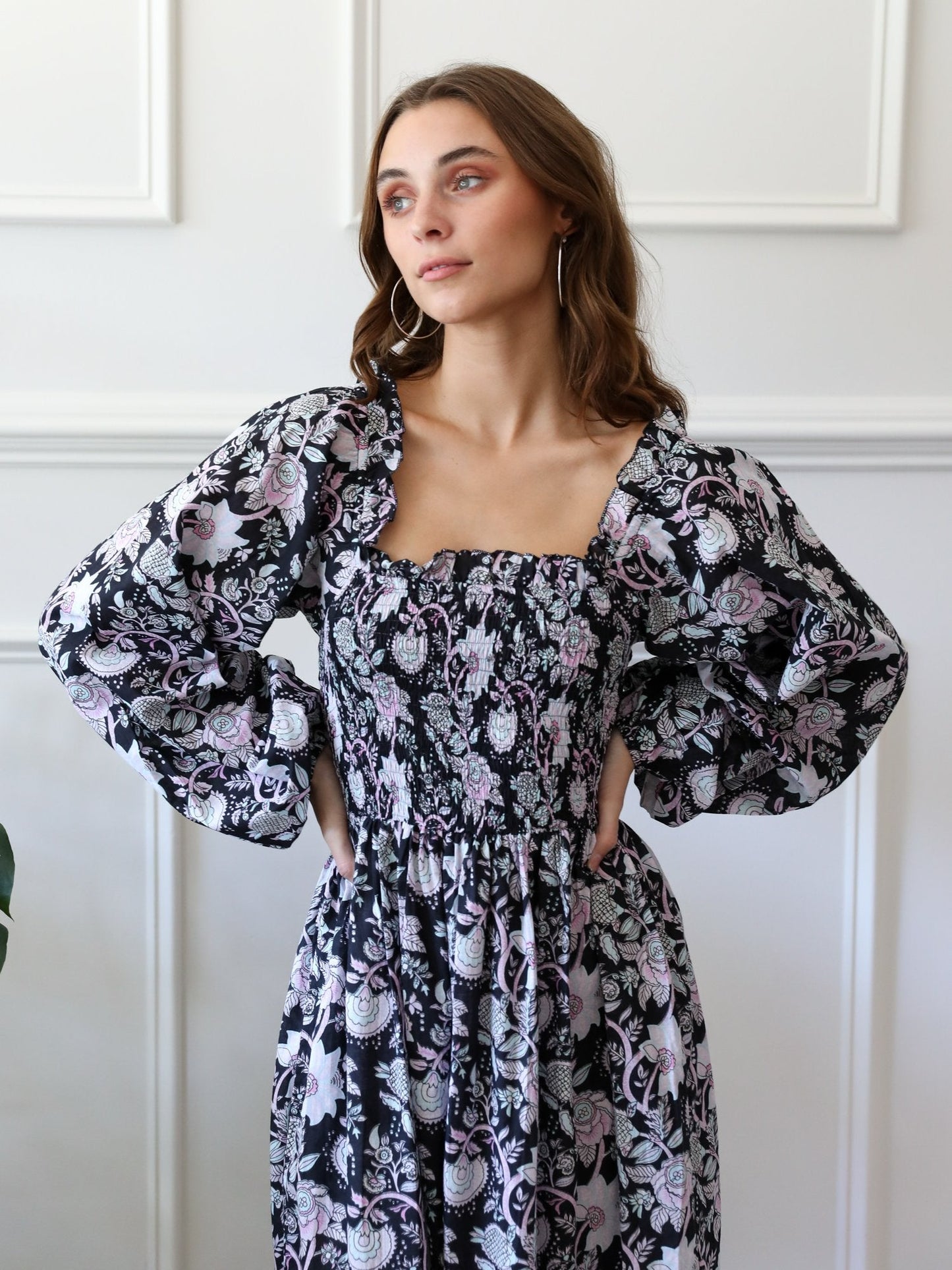 Catherine Dress in Tropical Night