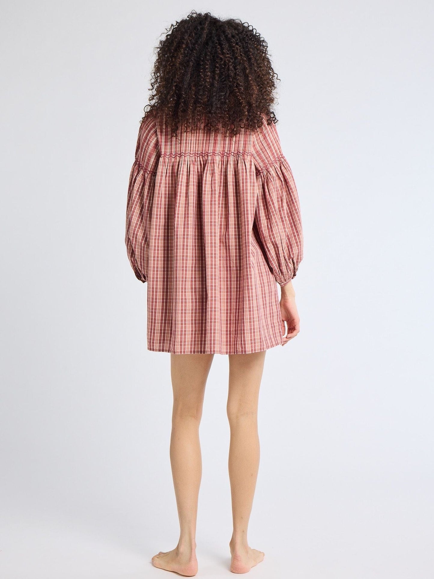 Jules Dress in Rose Plaid