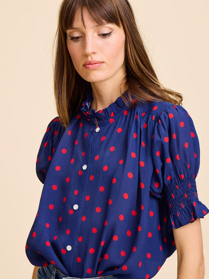 Marnie Top in Navy Dot