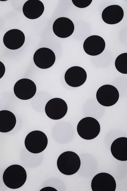 Mollie Monochrome Full Circle Shirt Dress In Polka Dots
