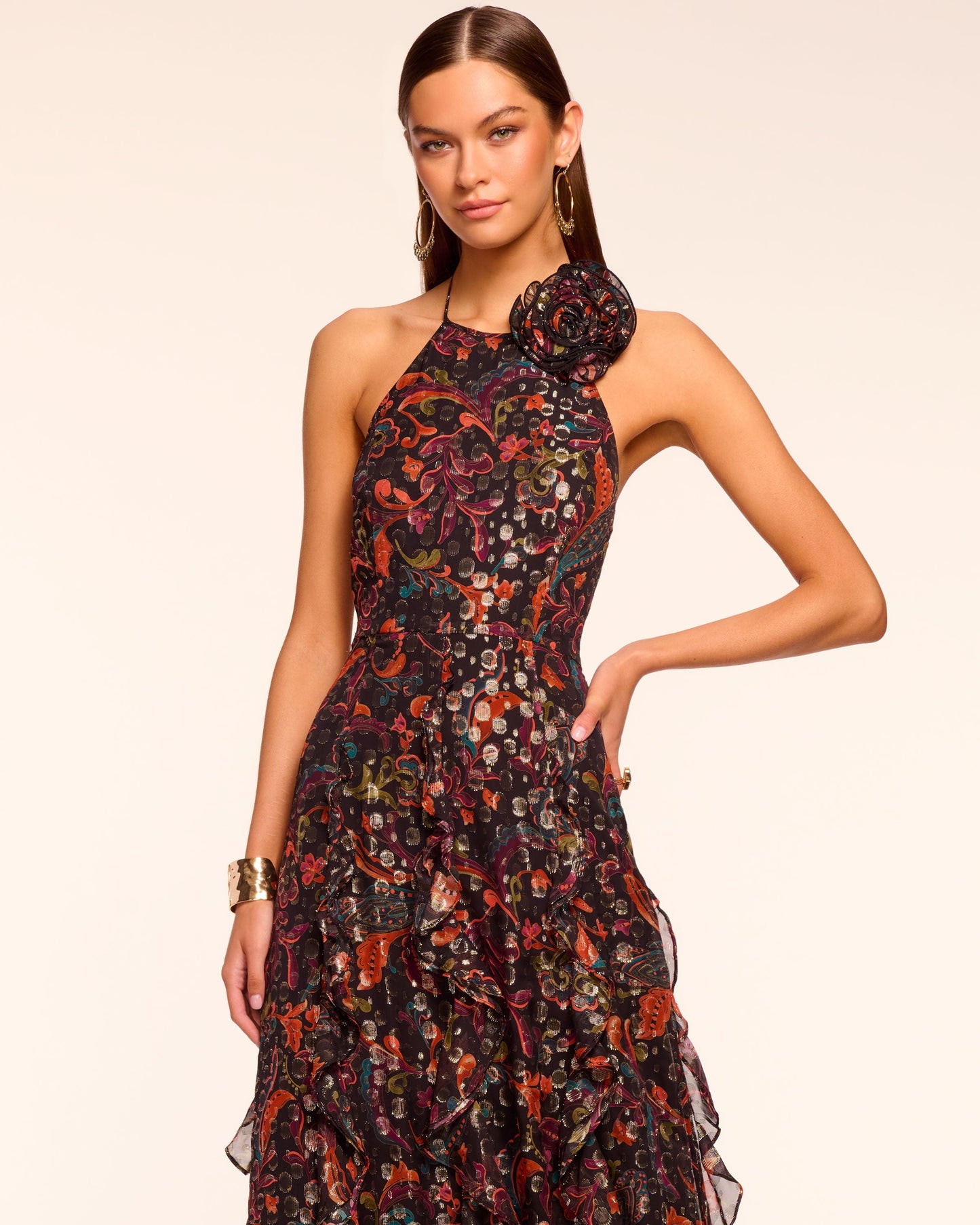 Idella Ruffle Halter Gown