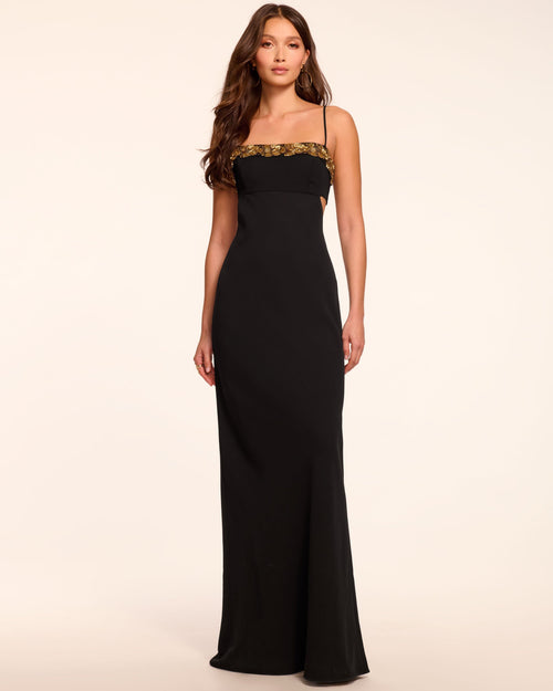 Helen Floral Embellished Sleeveless Gown