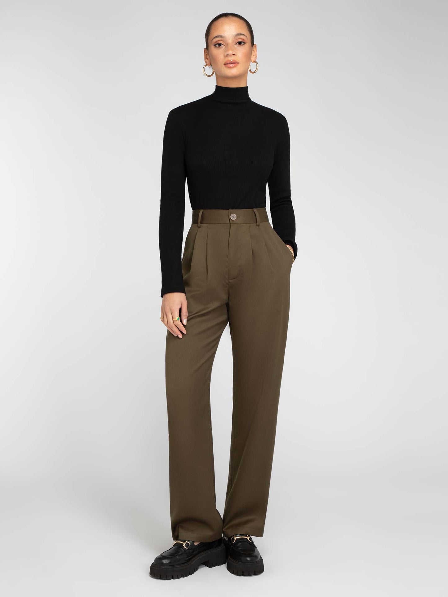 North Mock Neck Top in Black