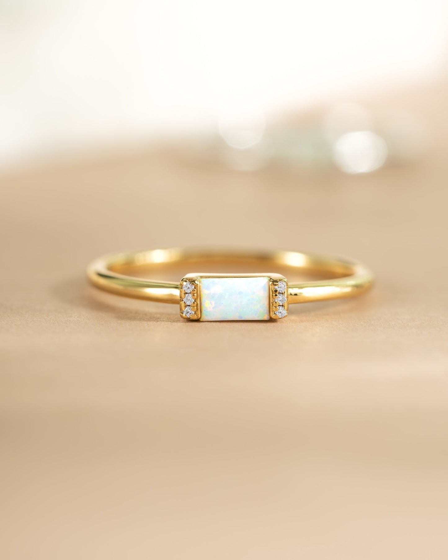 Opal Baguette Ring