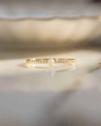 Solitaire Opal Ring