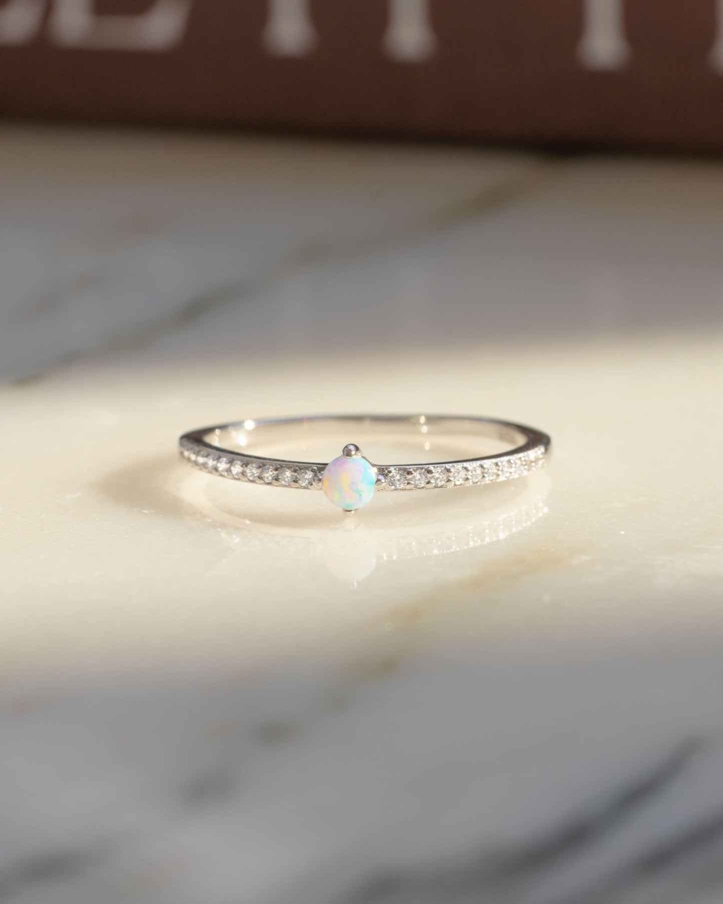 Solitaire Opal Ring