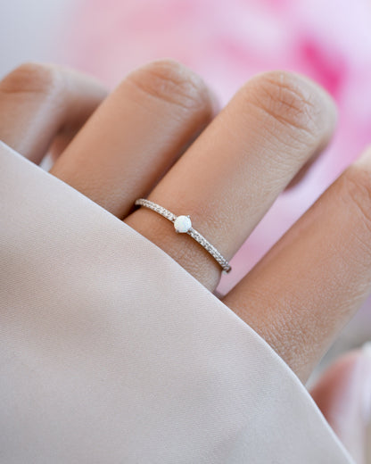 Solitaire Opal Ring