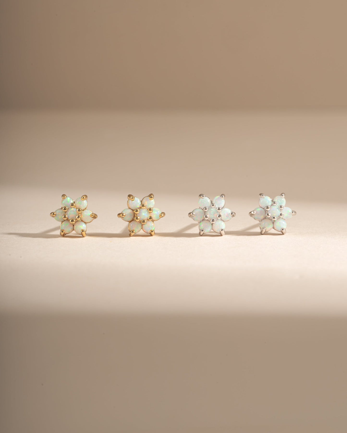 Opal Flower Studs