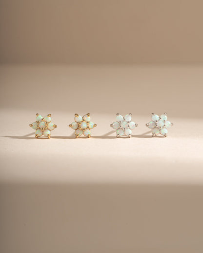 Opal Flower Studs