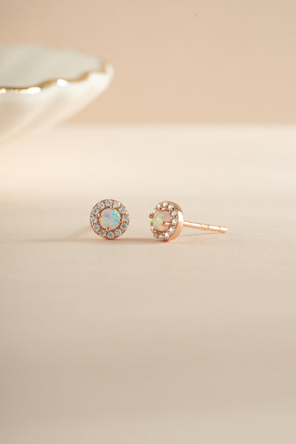 Opal Halo Studs