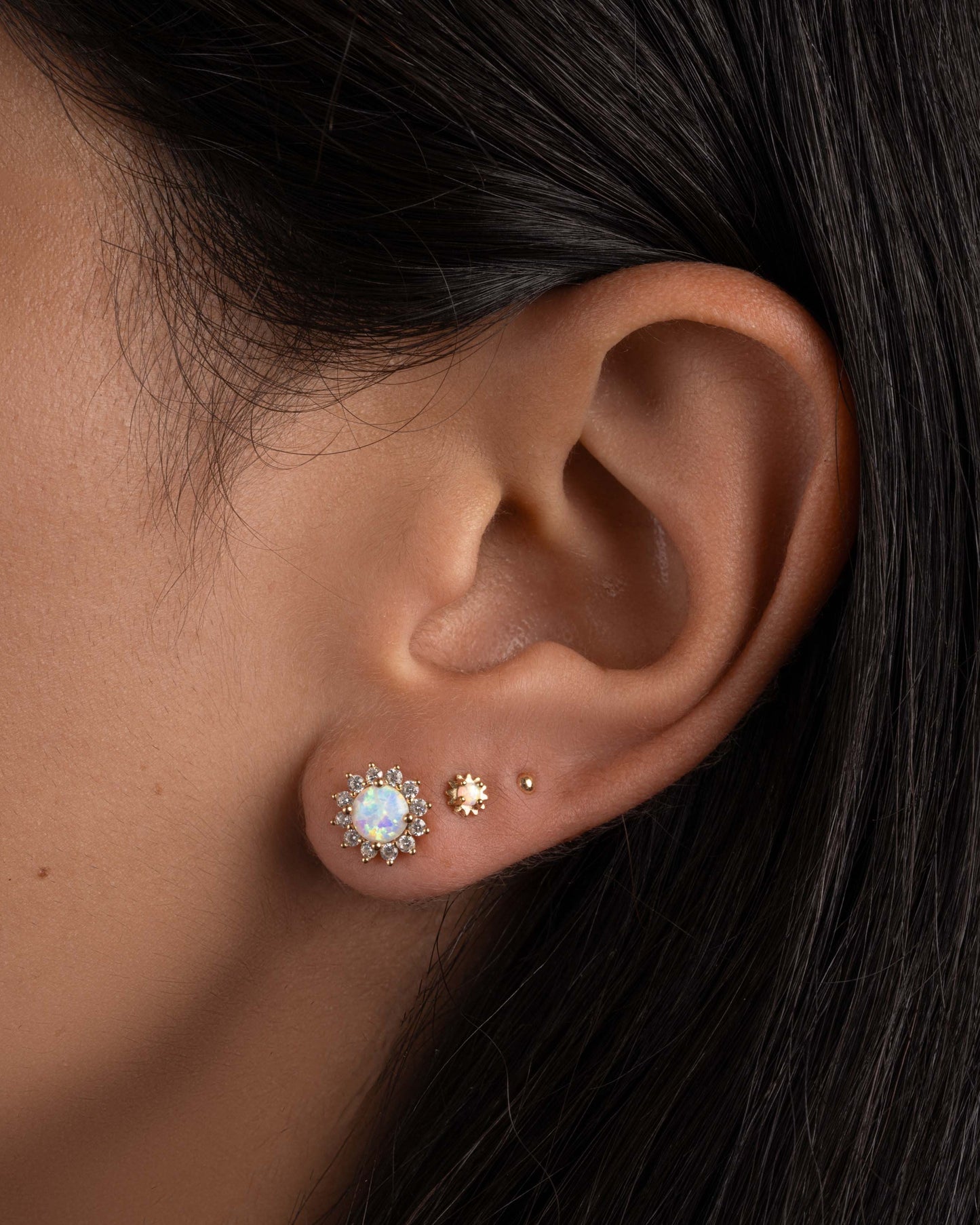 Opal Tiny Sunburst Studs
