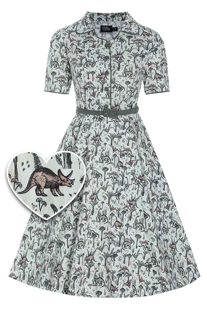 Penelope Dinosaur Forest Shirt Dress