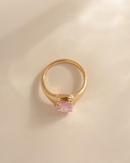 Pink Elongated Cushion Ring
