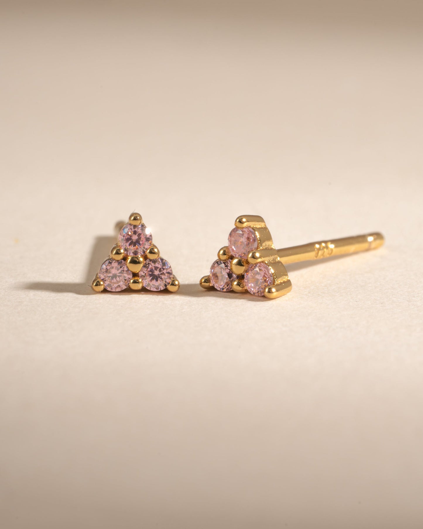 Tiny Rose 3 Stone Studs