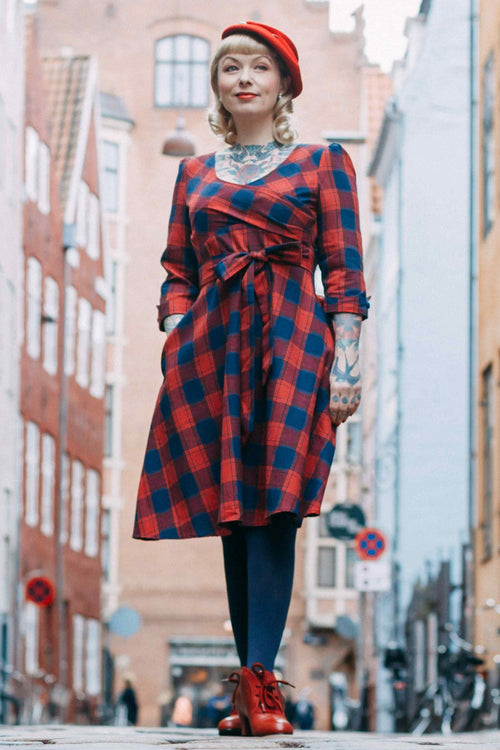 Katherine Red Tartan Swing Dress