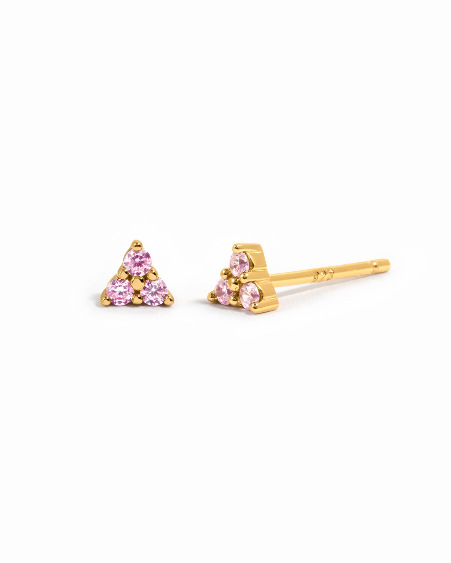 Tiny Rose 3 Stone Studs