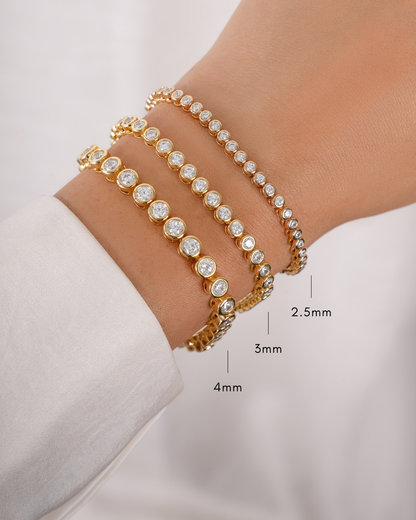3mm Round Bezel Tennis Bracelet