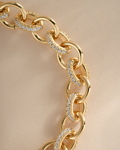 Round Pave Link Bracelet