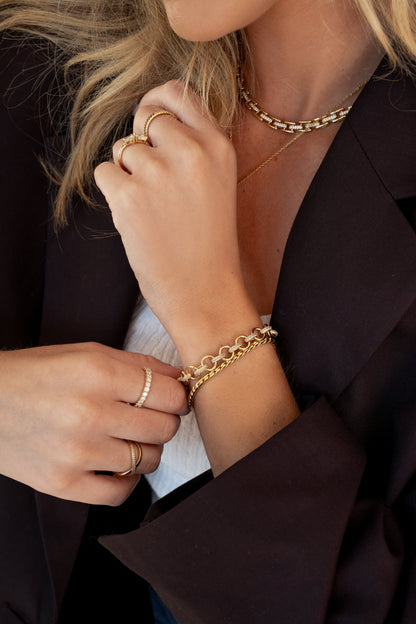 Round Pave Link Bracelet