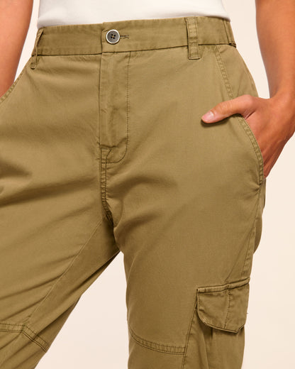 Isabelle Canvas Ankle Length Pant | SAFARI GREEN
