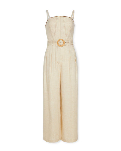 Nadia Linen Cropped Jumpsuit