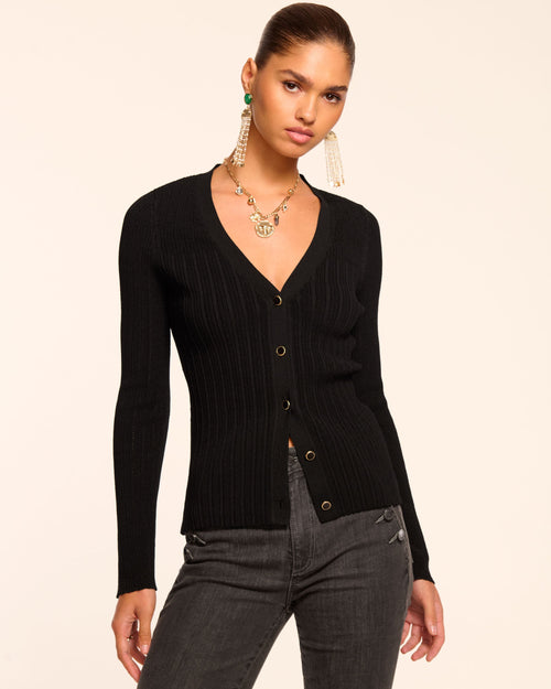 Lorenza Ribbed Knit Cardigan