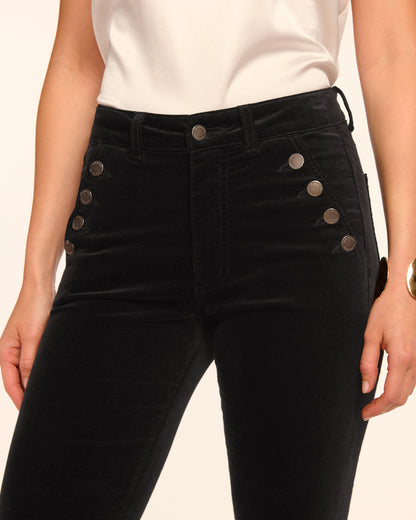 Helena High-Rise Velvet Flare Jean