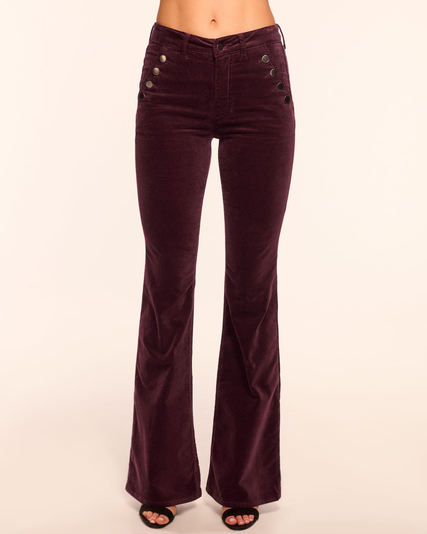 Helena High-Rise Velvet Flare Jean