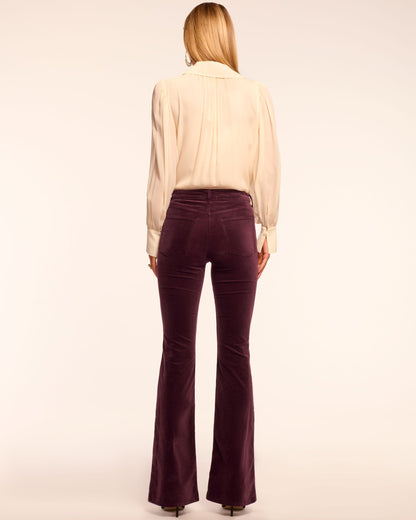 Helena High-Rise Velvet Flare Jean