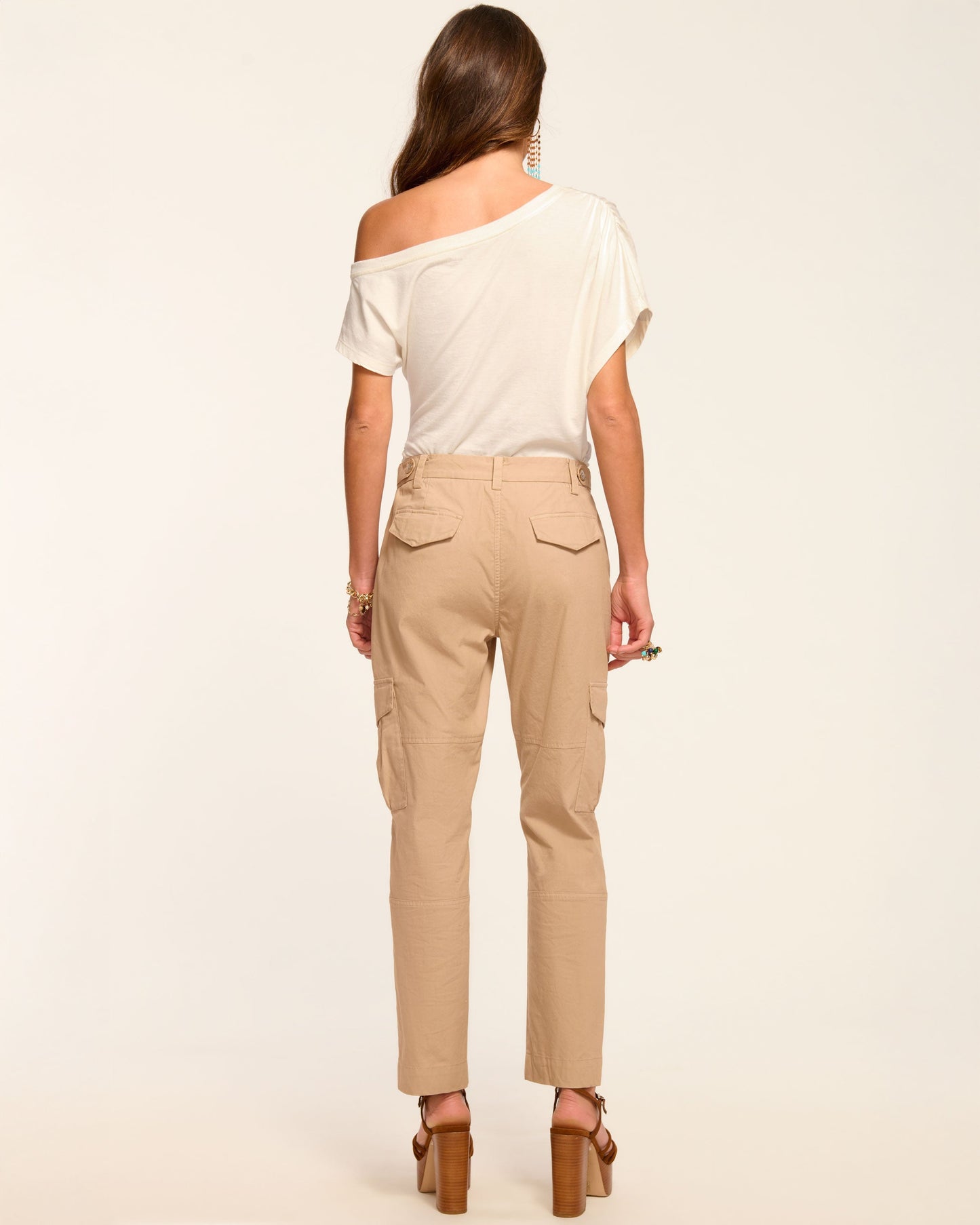 Isabelle Canvas Ankle Length Pant | SANDSTONE