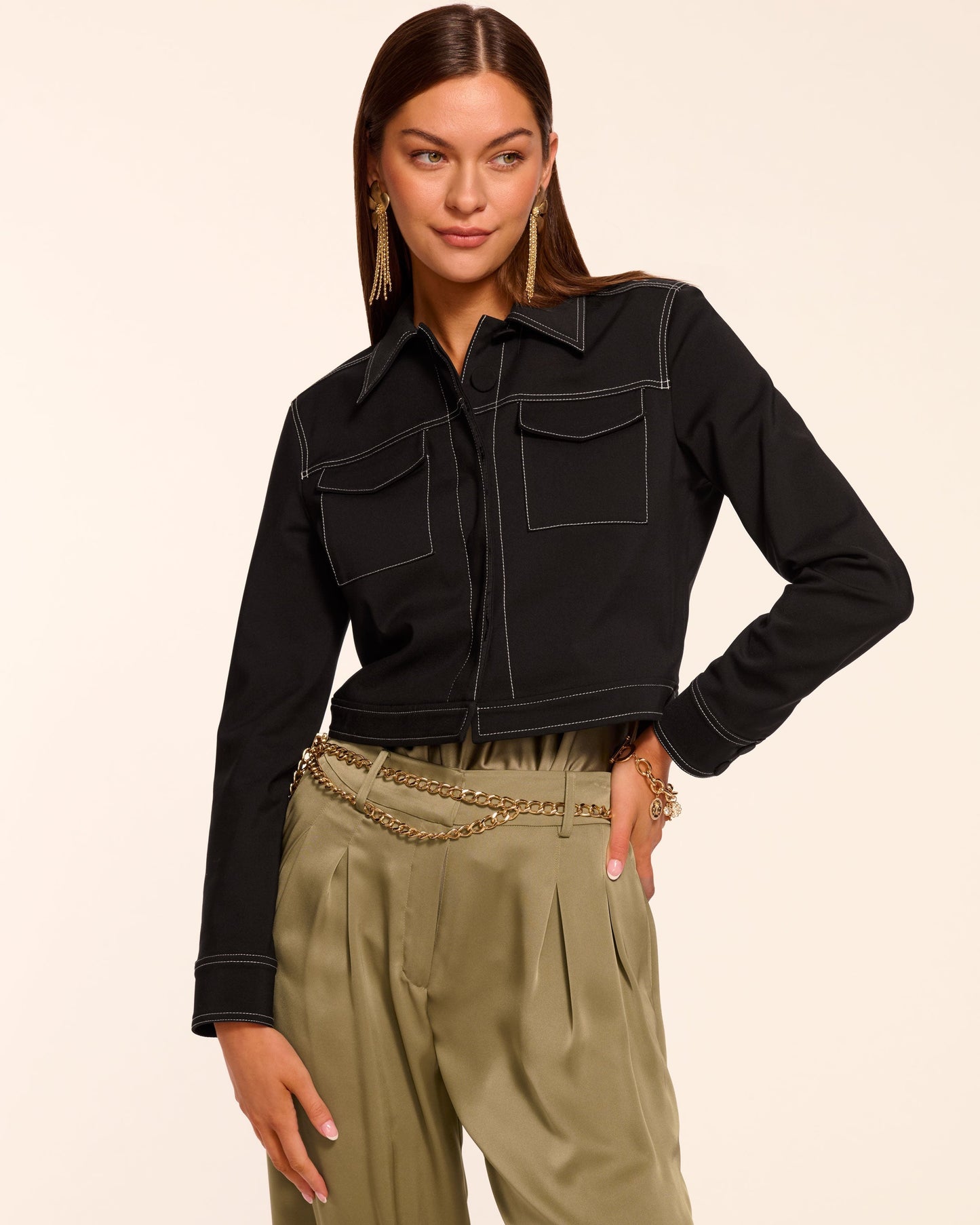 Marrie Stitched Stretch Cotton Jacket