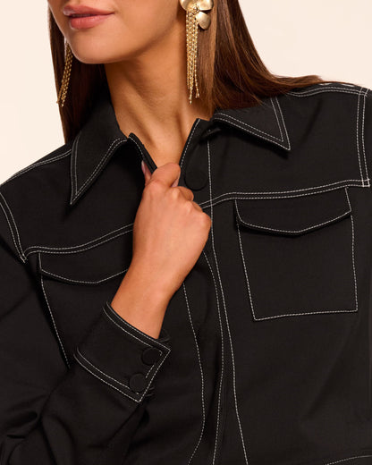 Marrie Stitched Stretch Cotton Jacket