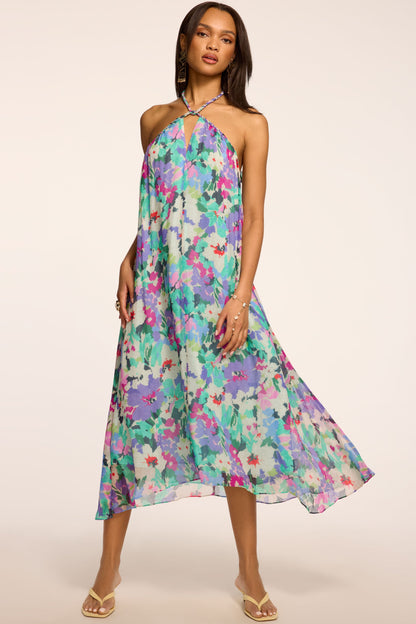 Harley Printed Halterneck Midi Dress